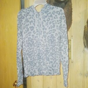 Leopard Print Zip Up Hoodie